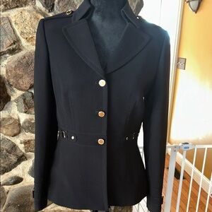 Tahari Women's Black Blazer with Gold Accents